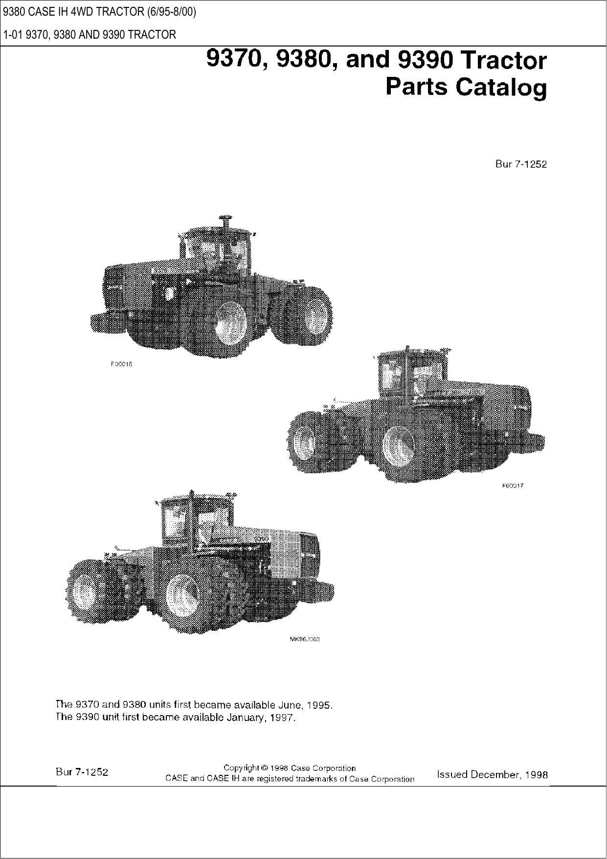 9380 CASE IH 4WD TRACTOR PARTS